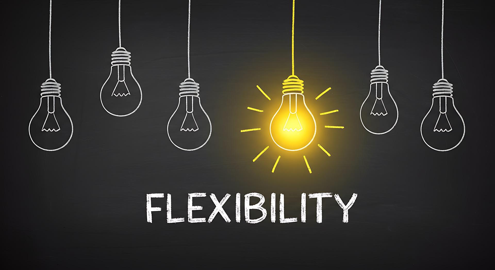 Leuchtende Glühbirne als Symbol für Flexibilität | Rundschnur