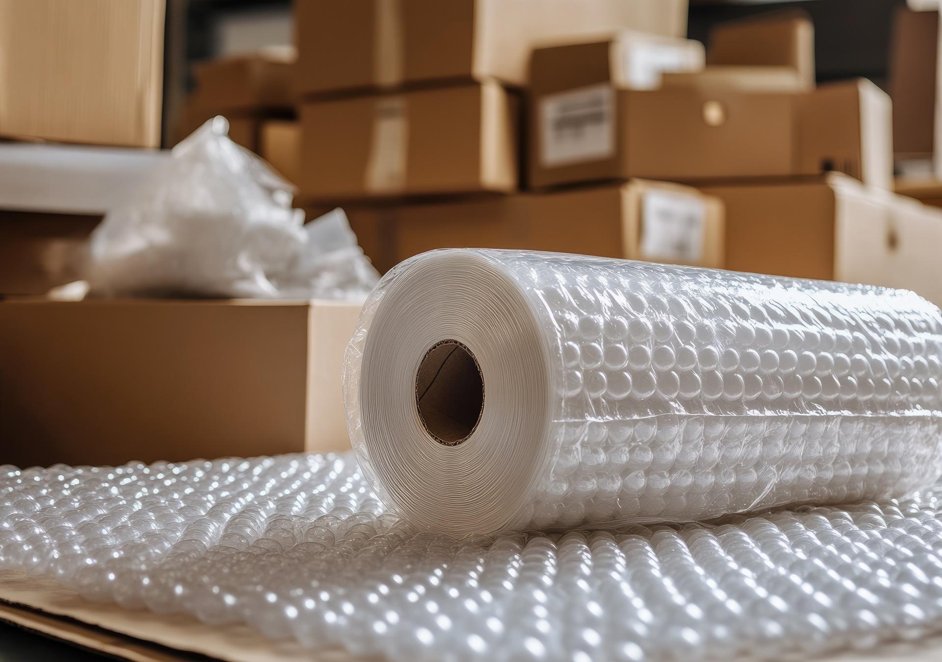 Rolle mit Schutzfolie in Versandlager | Luftkissenfolie